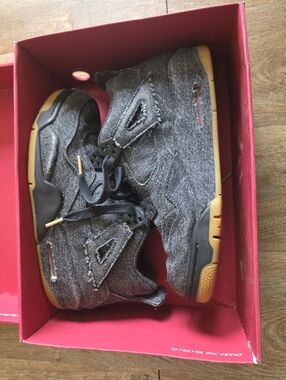Used Air Jordan 4 RTR Levi's NRG Kids Box Label - Black Great Condition